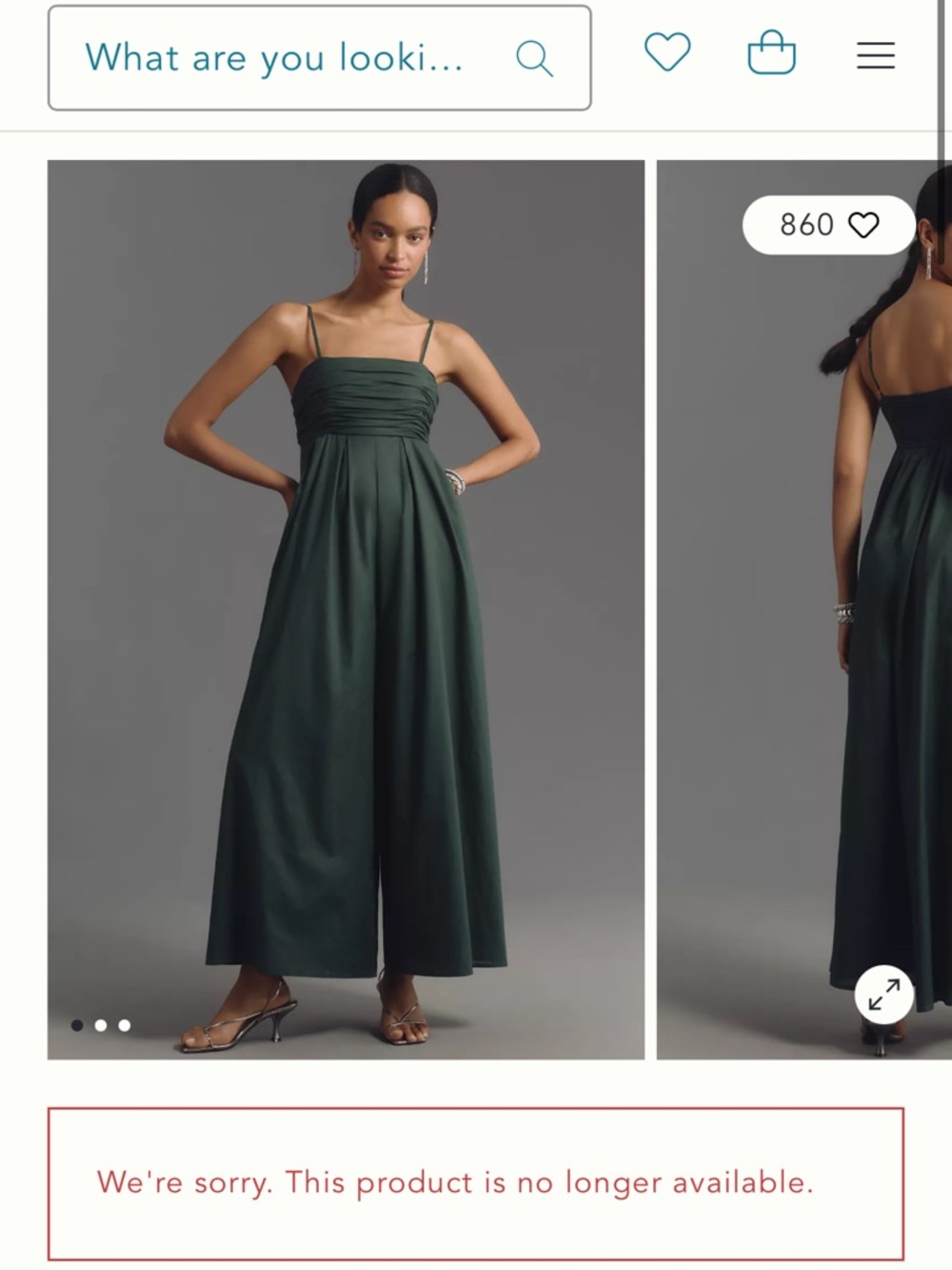 Anthropologie - Hutch Green Wide-Leg Jumpsuit